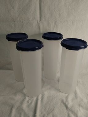 Tupperware Modular Mates Round Spaghetti Dispensers - Set Of 4